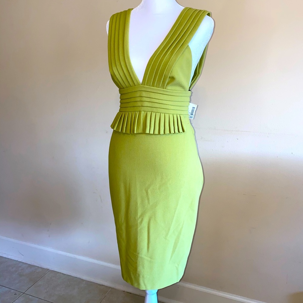 Gorgeous Sexy Black Halo Lime Green Dress Size 2